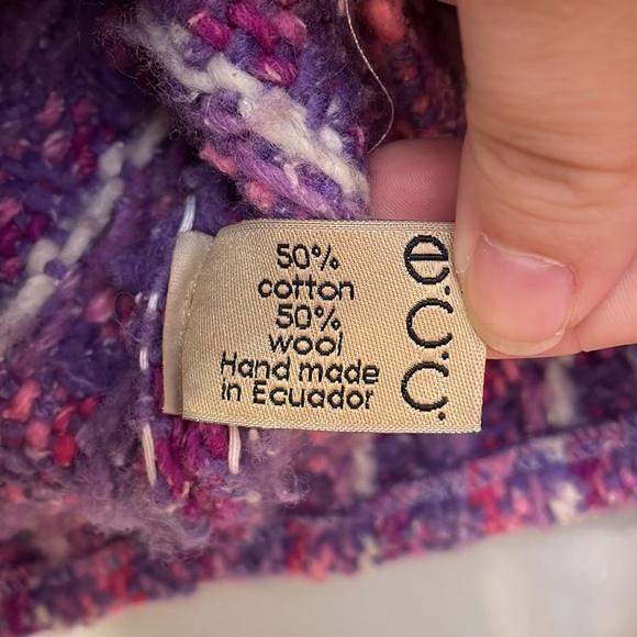 ECUADORIAN CLOTHING COMPANY UEC Girls Size 8 Handmade Pink Purple Zipper Jacket - Picture 9 of 10